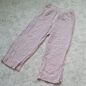 Linen Artisan Ny Pink Striped Casual Pants